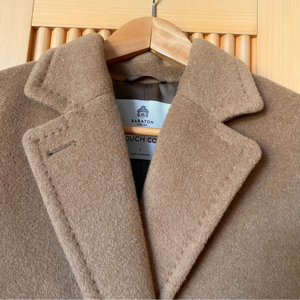Aritzia Babaton The Slouch Short Coat Cocoa Sand camel tan - Picture 4 of 12